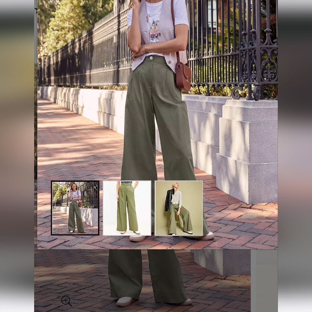 NWT Poplin Wide Leg Trouser size 8